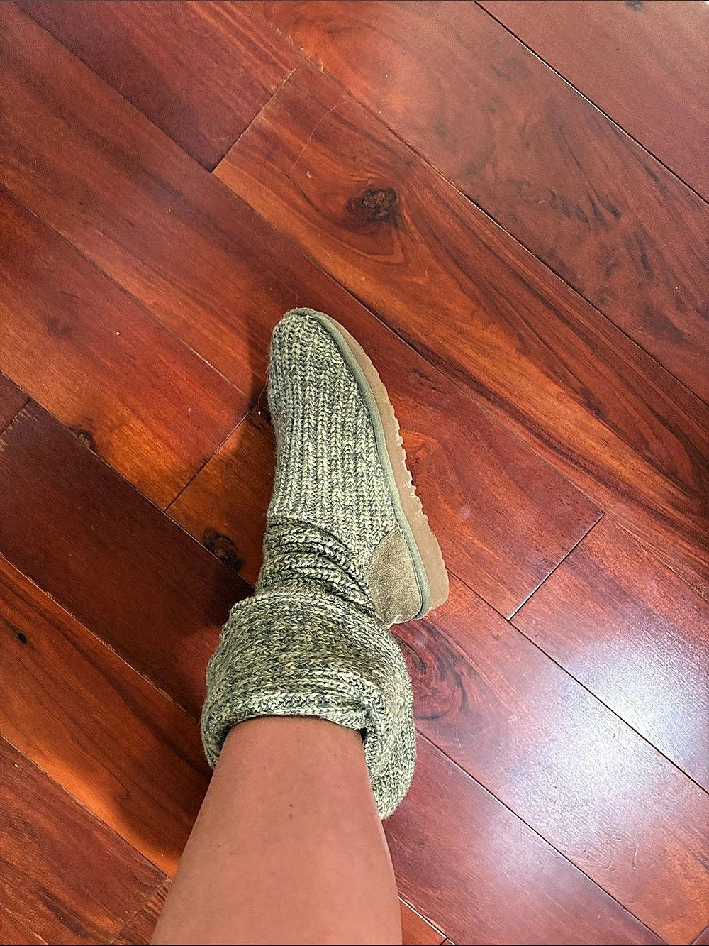 UGG Classic Cardy Knit Boots Green